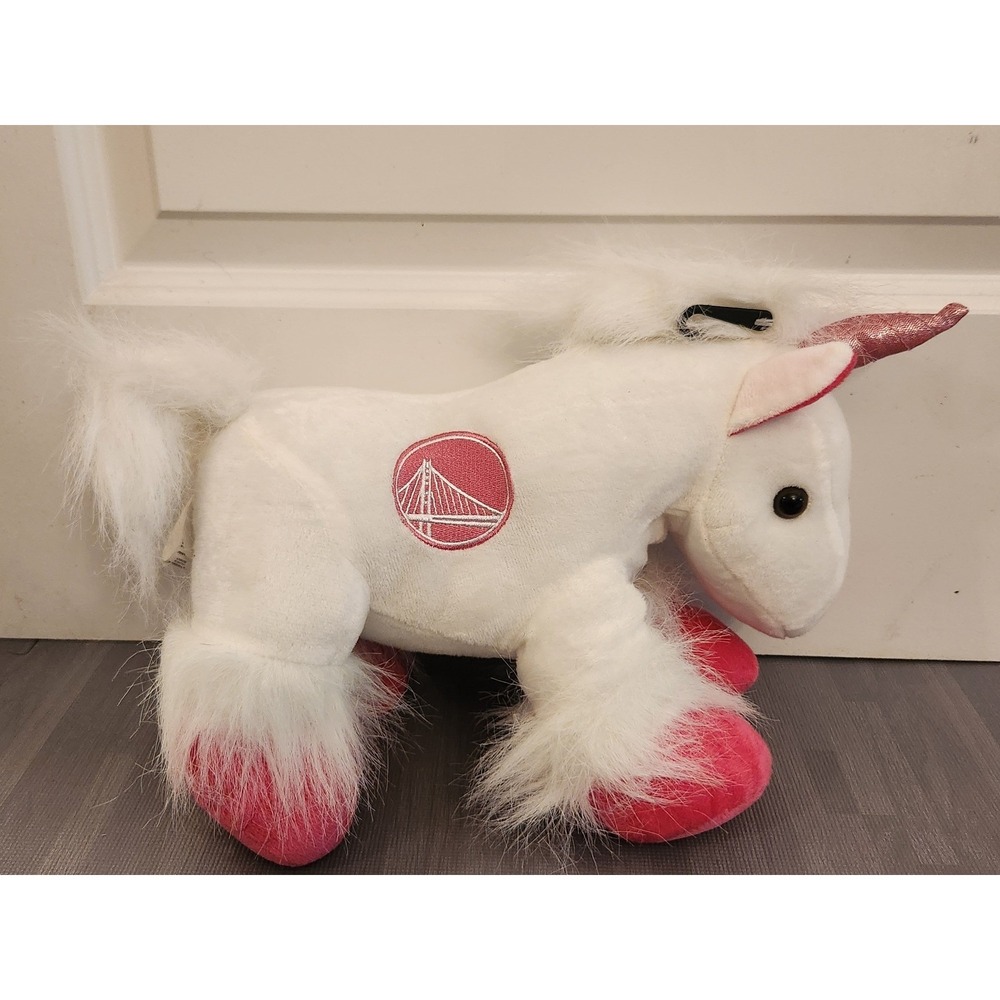FOCO NBA Golden State Warriors Unicorn Plush Stuffed Animal White Pink NWT 12'